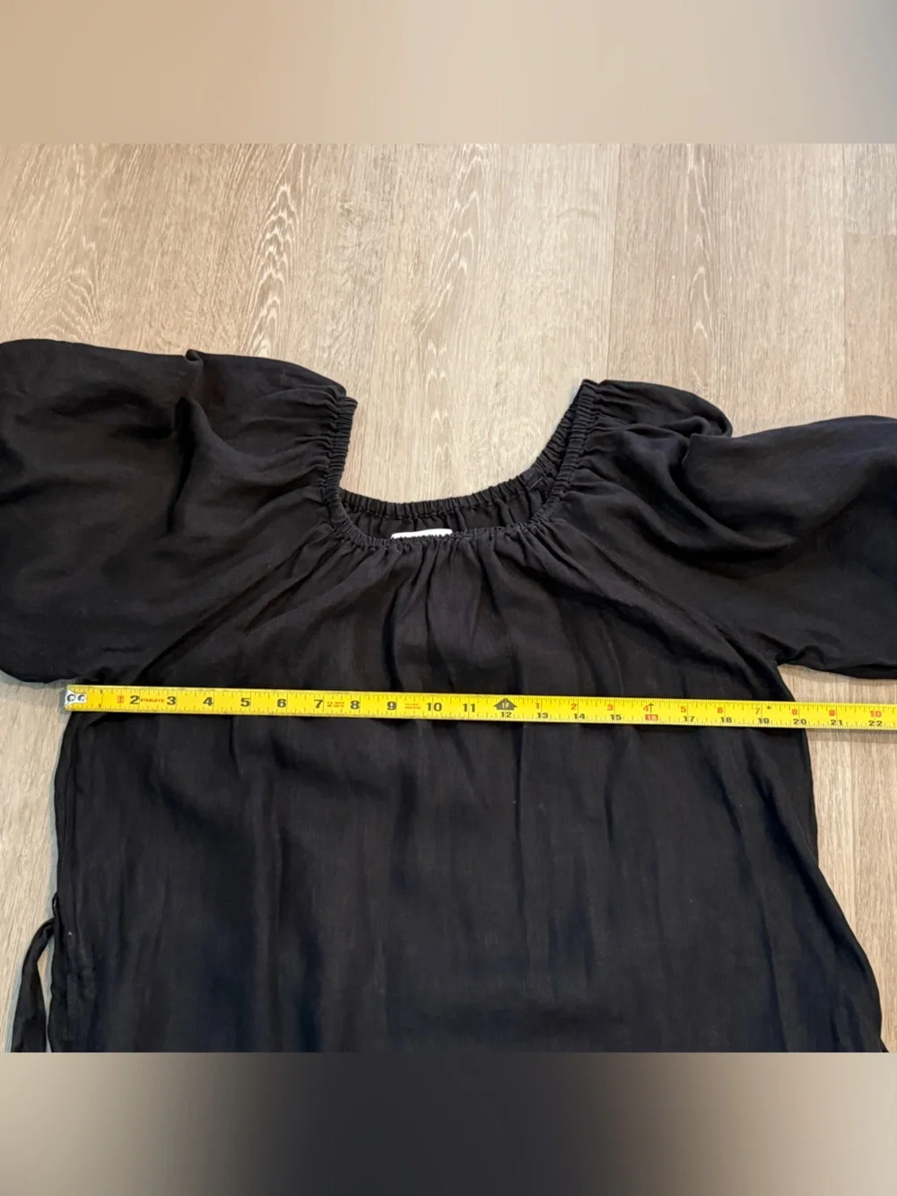 Velvet by Graham and Spencer Black 100% Linen Knee Length Dress Tie Waist Small